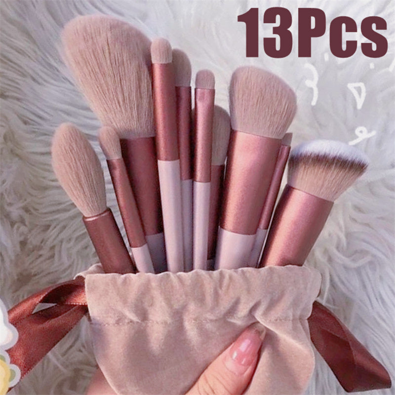 13-Piece Premium Makeup Brush Collection - Complete Set for Foundation, Blush, Eyeshadow, and More