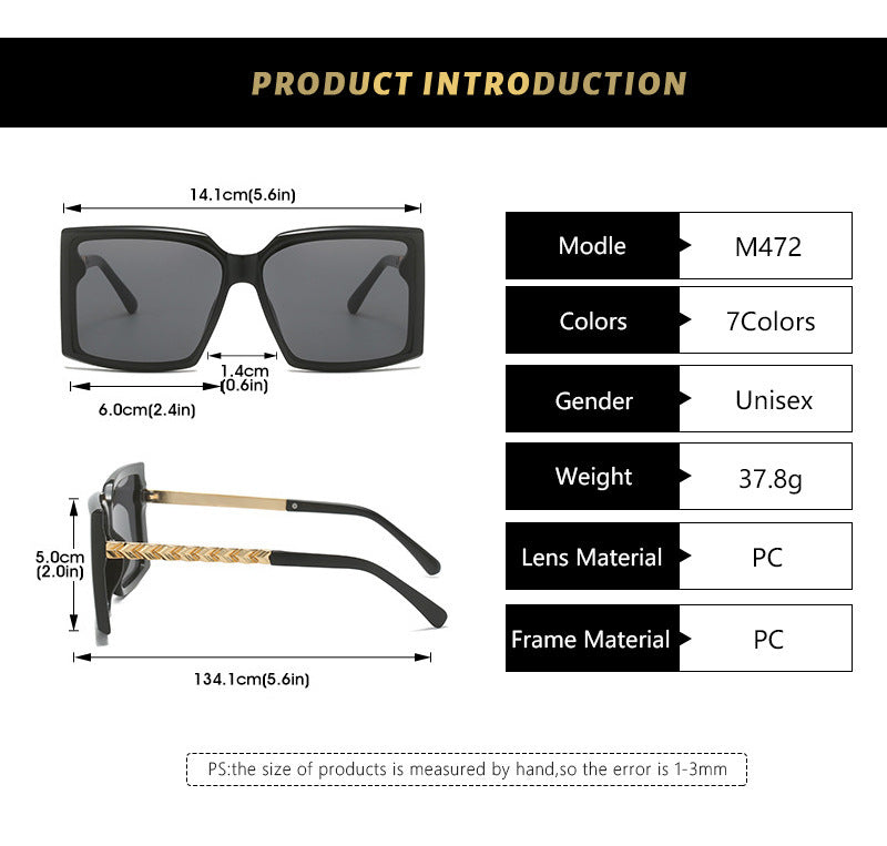 Fashion Box Simple Catwalk Light Luxury Sunglasses