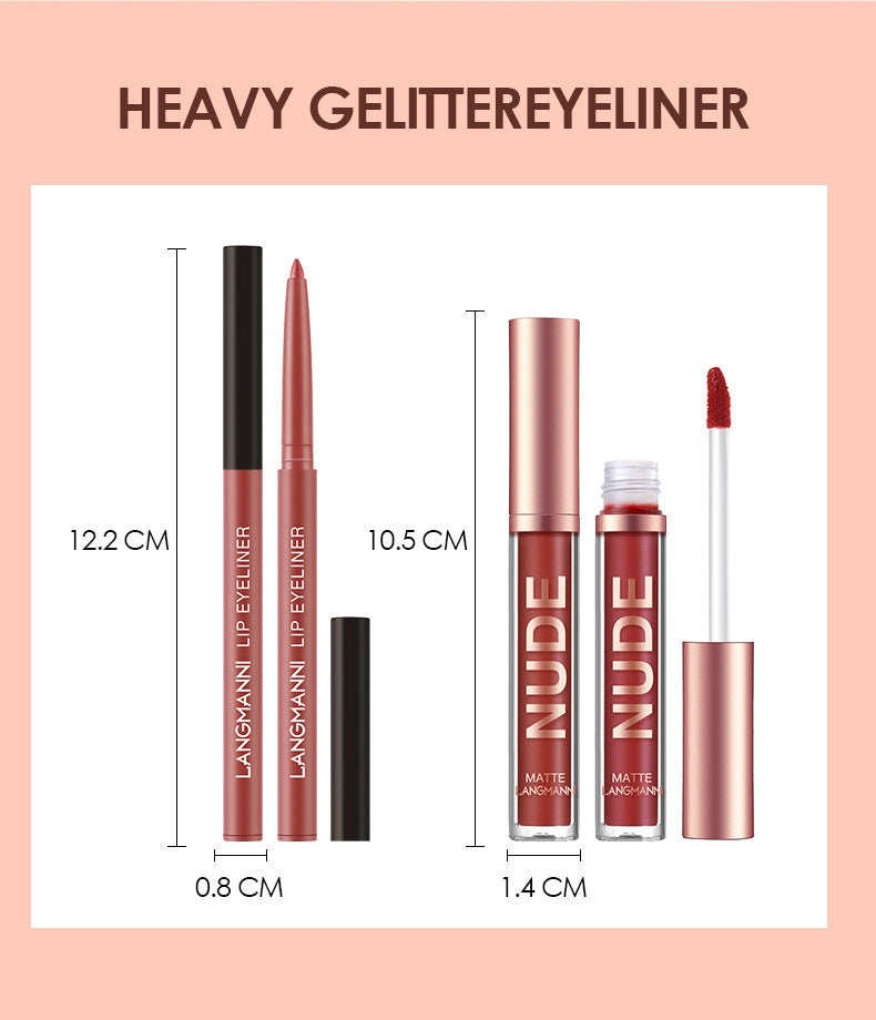 12-teiliges Set mit mattem Lippenstift und Lipliner – wasserfestes, langanhaltendes Beauty-Geschenk für Mädchen