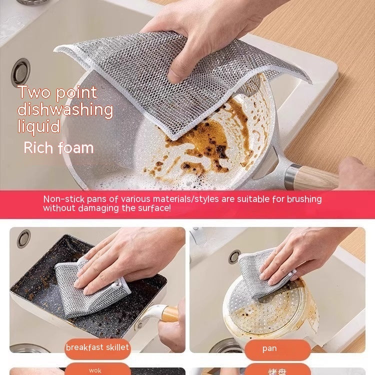 Steel Mesh Dishcloth Set with Microfiber Cloth - Pack of 5