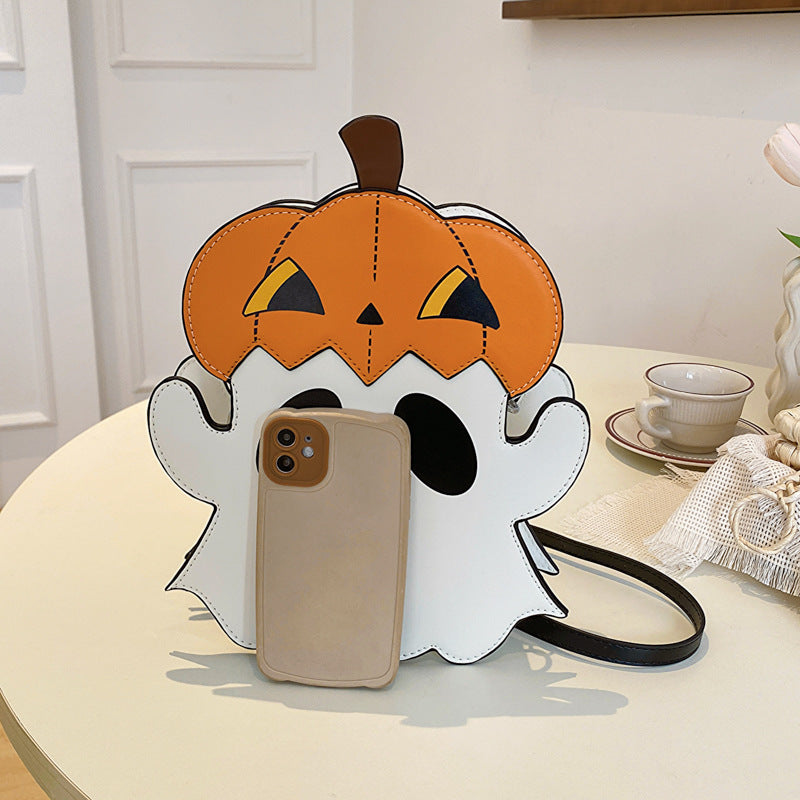 Creative 3D Cartoon Pumpkin and Ghost Shoulder Bags for Women – Cute Cell Phone Purses and Novelty Candy Crossbody Bags