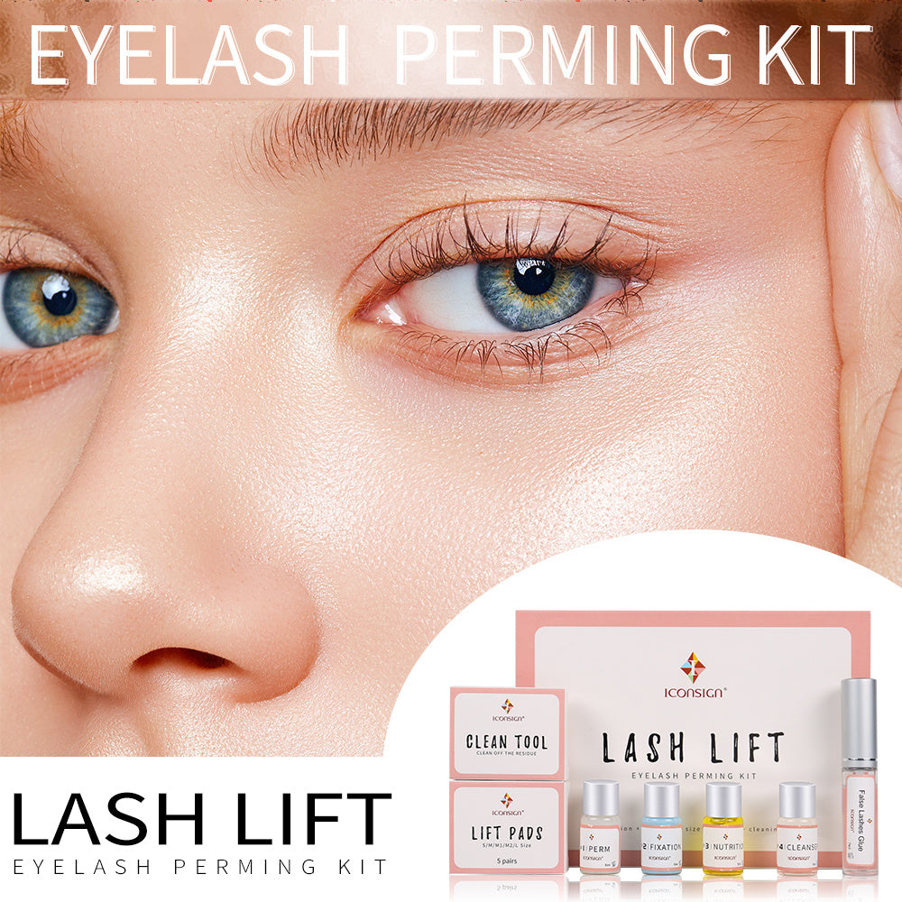 Lash Lift & Curl Kit - ICONSIGN Eyelash Perming and Enhancement Tools for Salon and Home Use