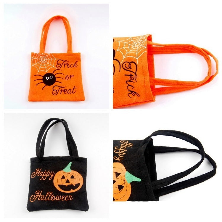 Borsa a tracolla con stampa di zucca ragno a tema Halloween per bambini e donne - Sacchetti regalo di caramelle e piccole borse