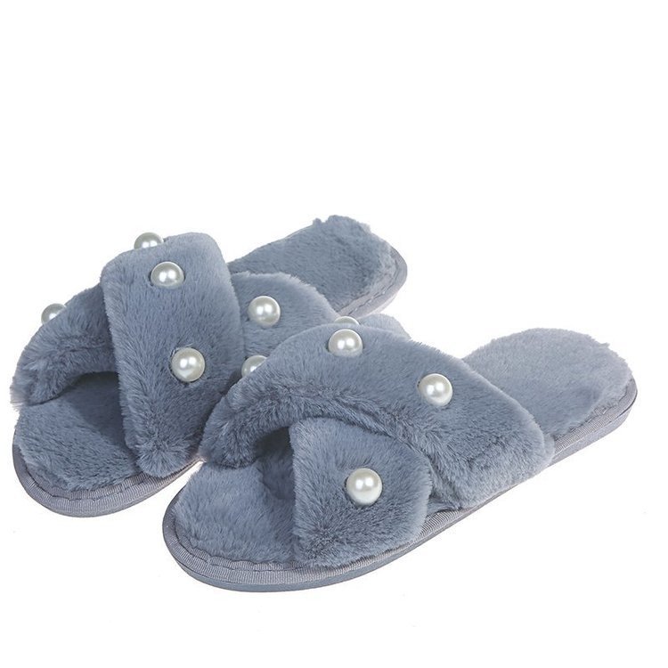 Cozy Pearl-Embellished Slippers for Women - Indoor and Outdoor Comfort