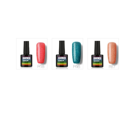 Rainbow UV-Gel-Nagellack-Set von Rosalind – ungiftiges, langanhaltendes Phototherapiesystem