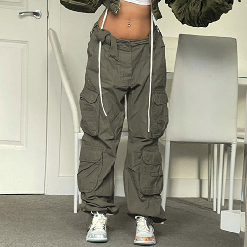 Chic Women's Grey Summer Street Style Overalls Pants