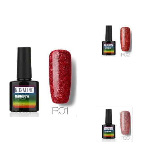 Rainbow UV-Gel-Nagellack-Set von Rosalind – ungiftiges, langanhaltendes Phototherapiesystem