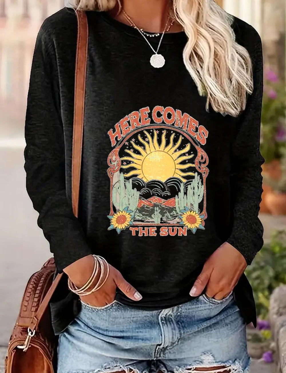 Women's Relaxed Fit Long Sleeve T-Shirt for Spring and Autumn