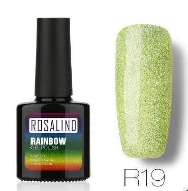 Rainbow UV-Gel-Nagellack-Set von Rosalind – ungiftiges, langanhaltendes Phototherapiesystem