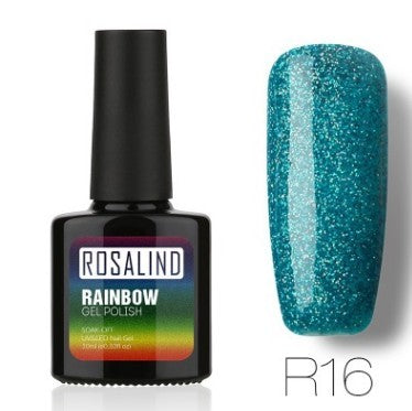 Rainbow UV-Gel-Nagellack-Set von Rosalind – ungiftiges, langanhaltendes Phototherapiesystem