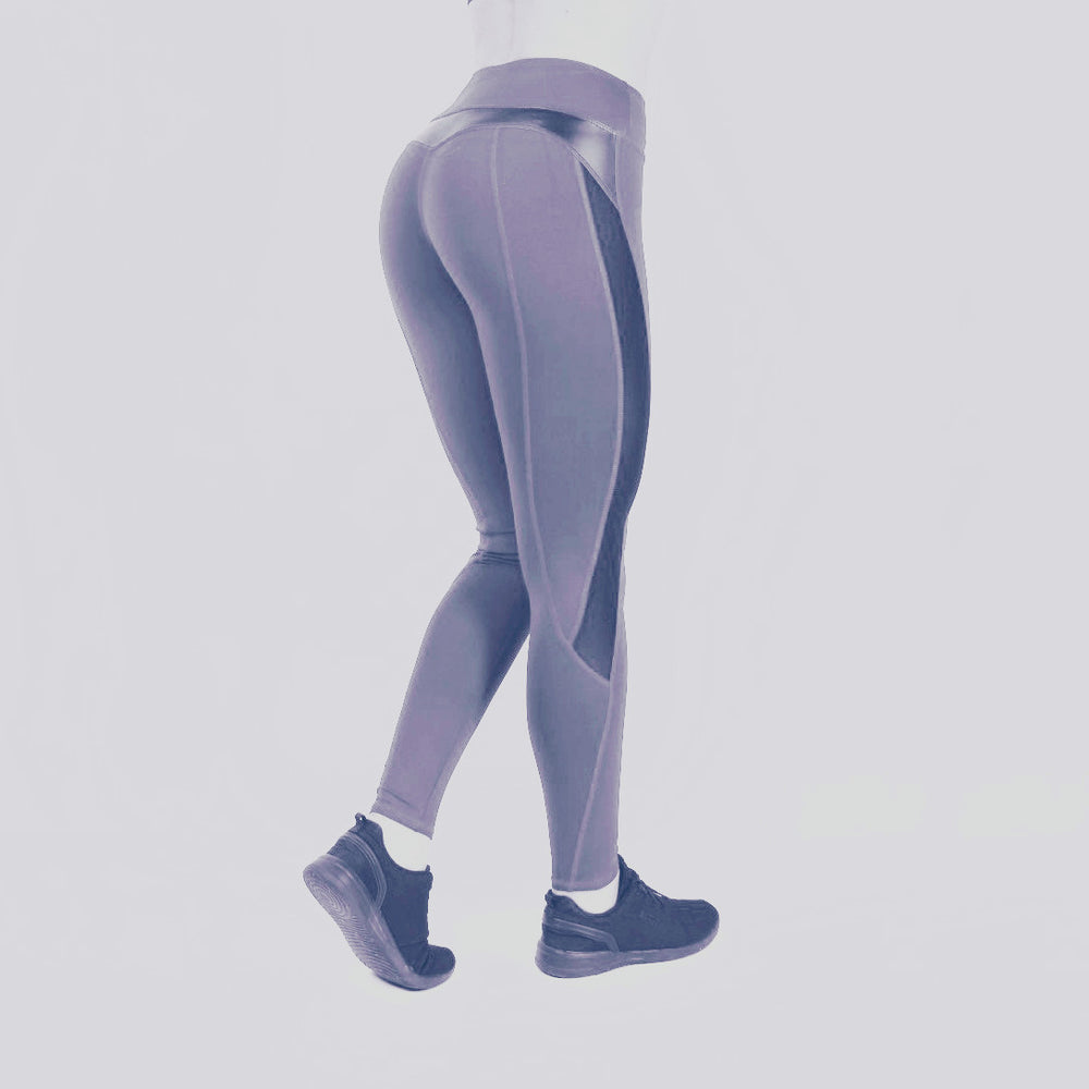 Sportliche Leggings mit hohem Bund und Hüfte