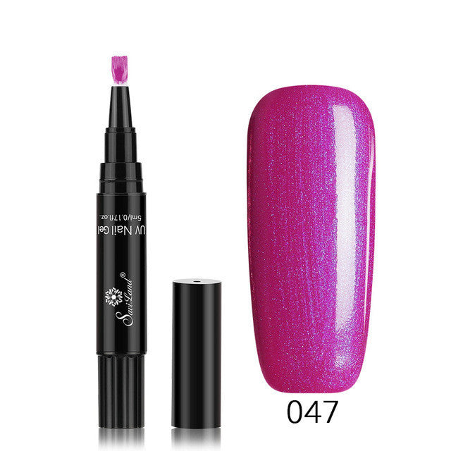 Glitter Gel Nail Art Pen - 3-In-1 Hybrid Polish for Professional Nail Designs