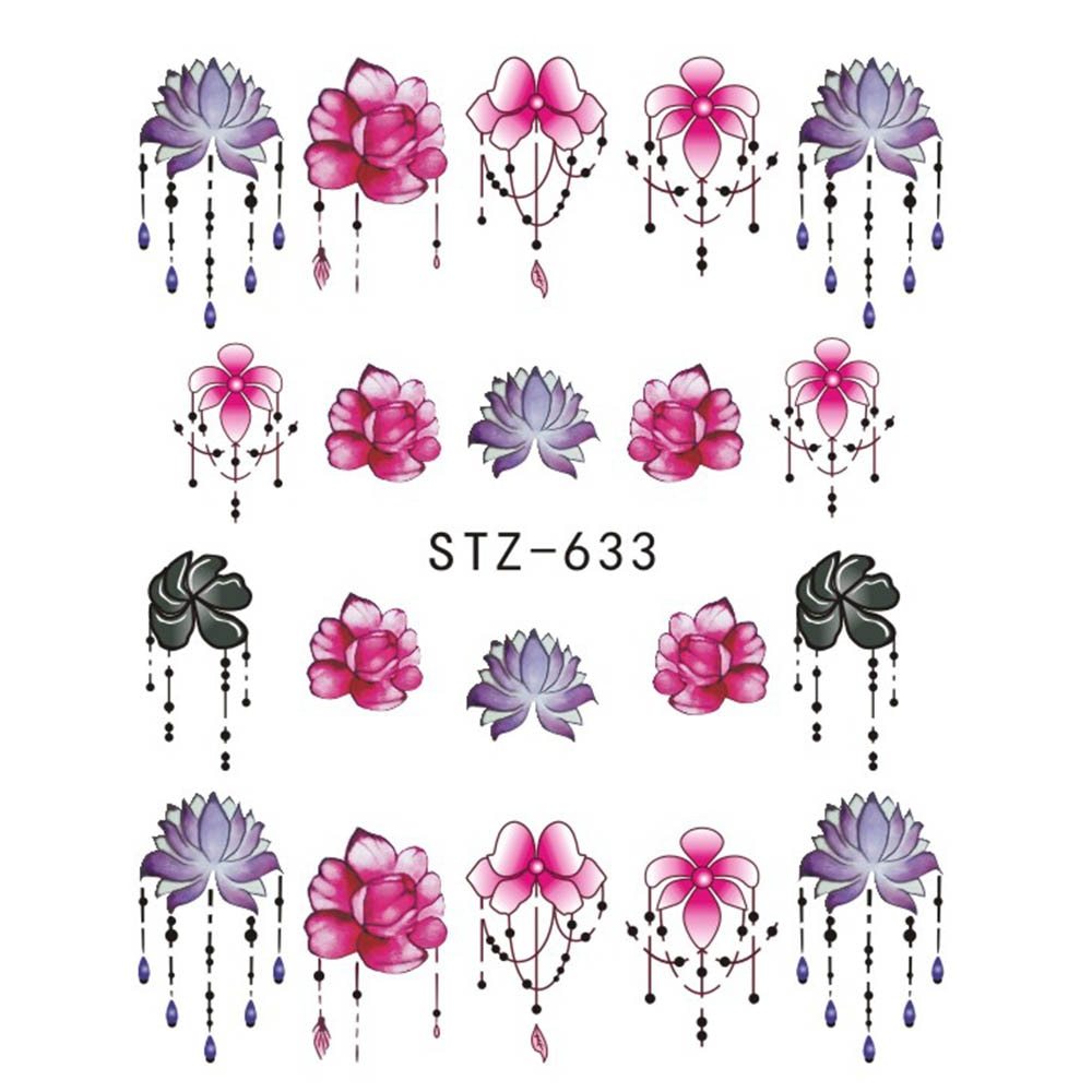 Butterfly and Floral Nail Art Water Transfer Decal Stickers - Creative Manicure Set