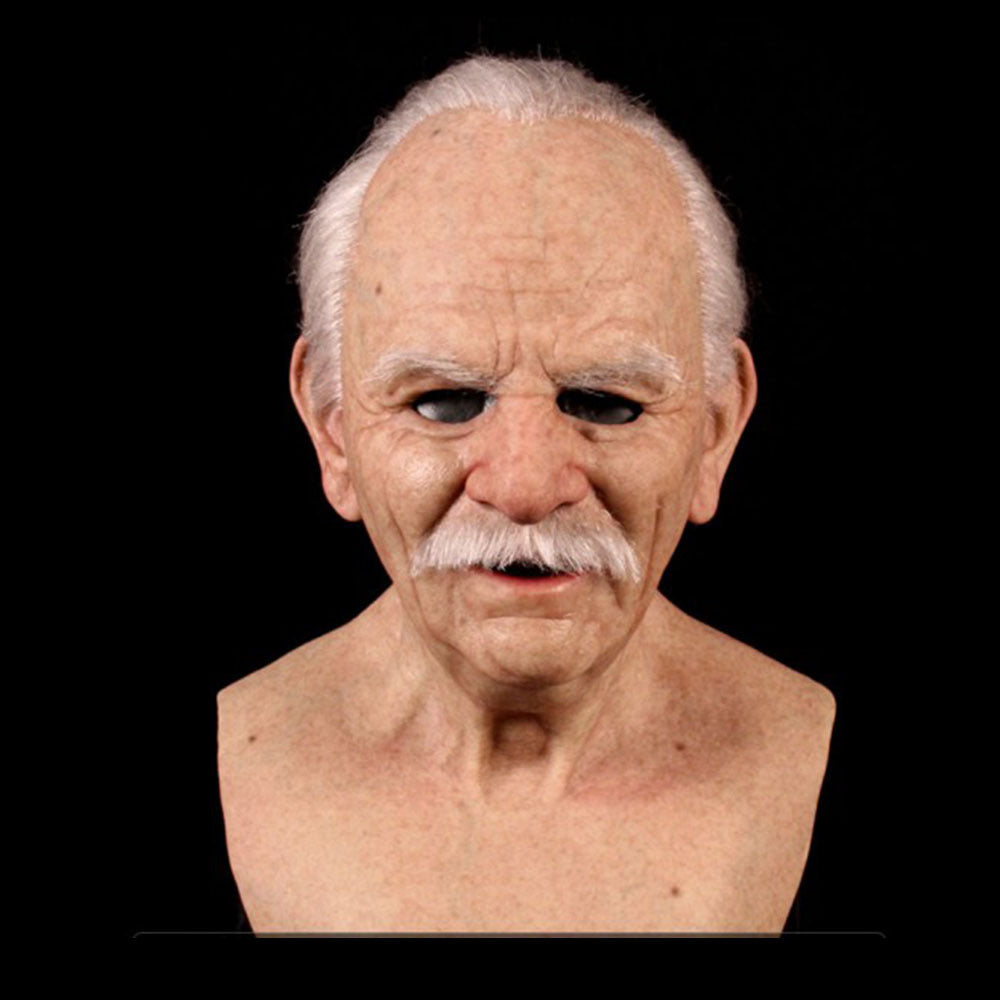 Bald Old Man Latex Mask for Halloween Cosplay and Funny Props