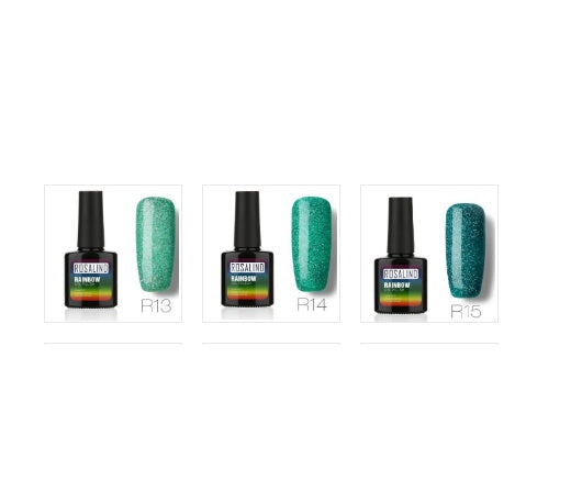 Rainbow UV-Gel-Nagellack-Set von Rosalind – ungiftiges, langanhaltendes Phototherapiesystem