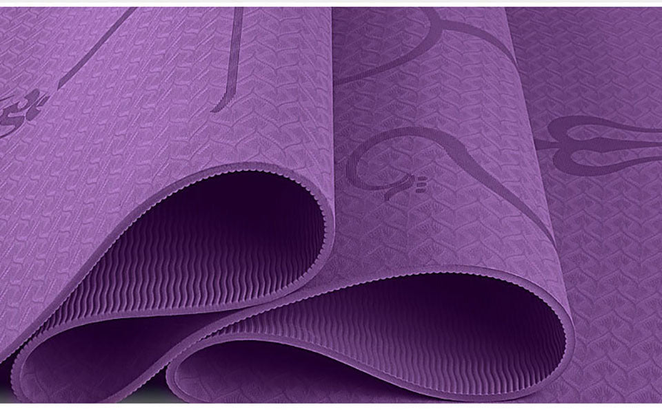 Pro Line TPE Yoga Mat for Beginners with Position Guide