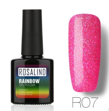 Rainbow UV-Gel-Nagellack-Set von Rosalind – ungiftiges, langanhaltendes Phototherapiesystem