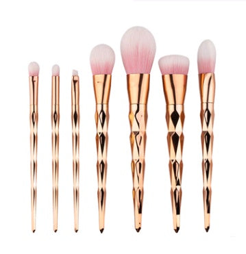 7-Piece Diamond Makeup Brush Set for Flawless Foundation Application