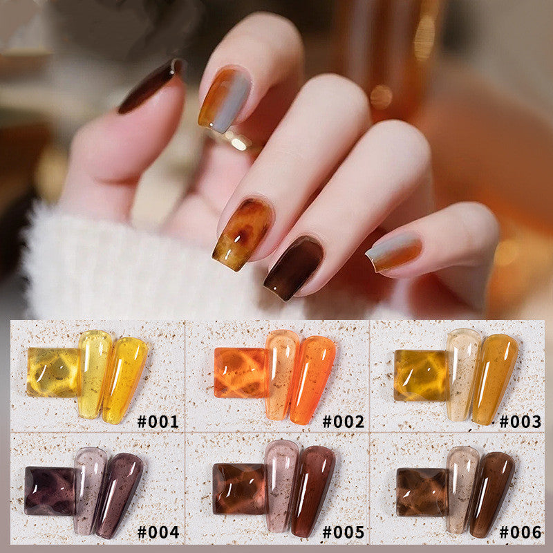 Magic Amber UV Gel Nail Polish Set - 9 Color Ice Penetration Shining Kit