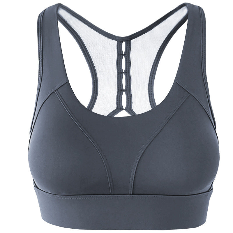 Bellissimo reggiseno da yoga con schiena in rete e design cavo per la corsa e il fitness