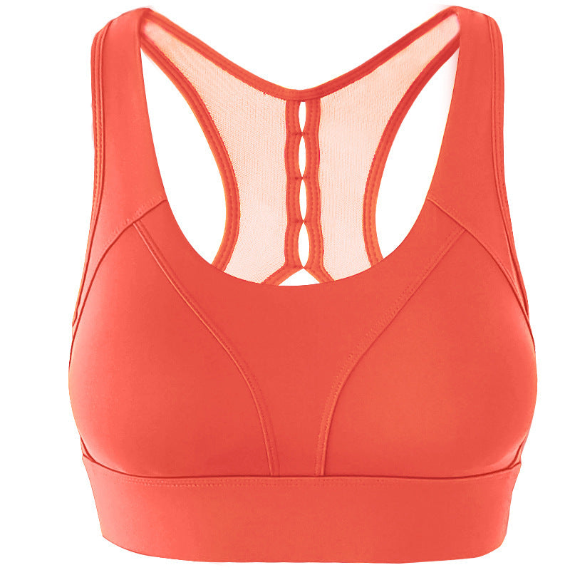 Bellissimo reggiseno da yoga con schiena in rete e design cavo per la corsa e il fitness