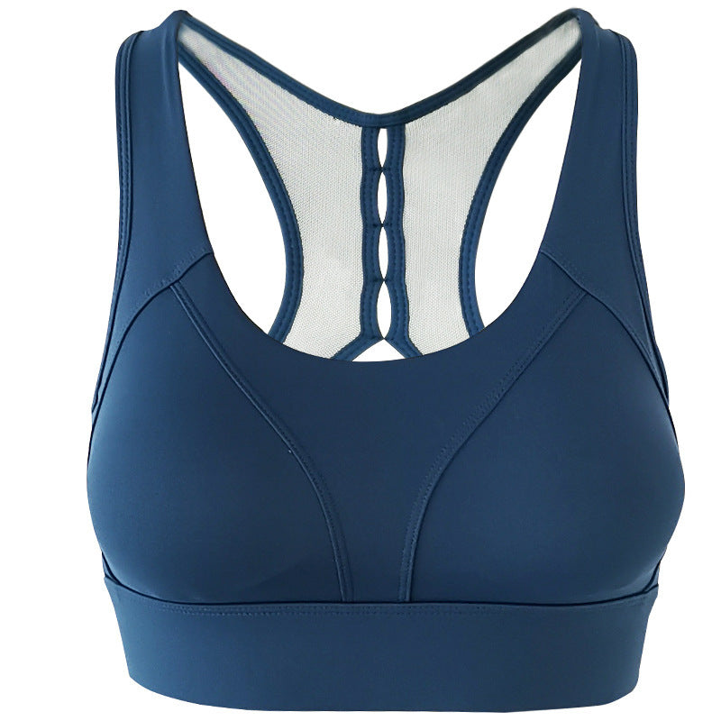 Bellissimo reggiseno da yoga con schiena in rete e design cavo per la corsa e il fitness