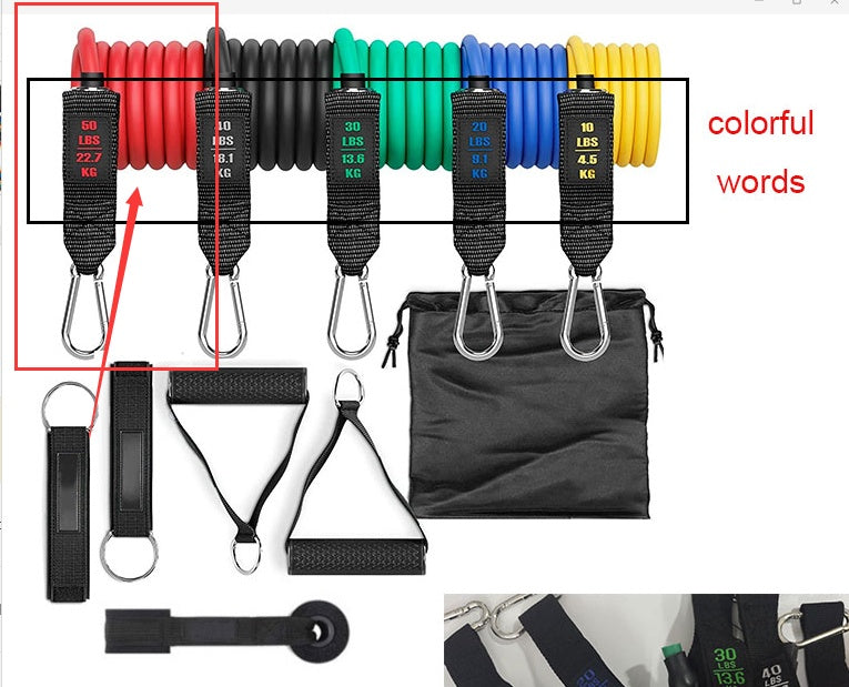 Fitness Power Resistance Band Set with Various Resistance Levels