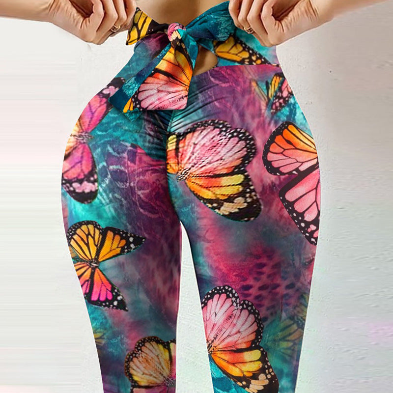 Hüfthebende Jogginghose-Leggings mit Schleifendetail für Damen