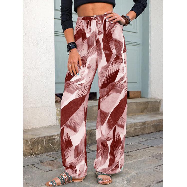 Chic Printed Wide-Leg Trousers for Women