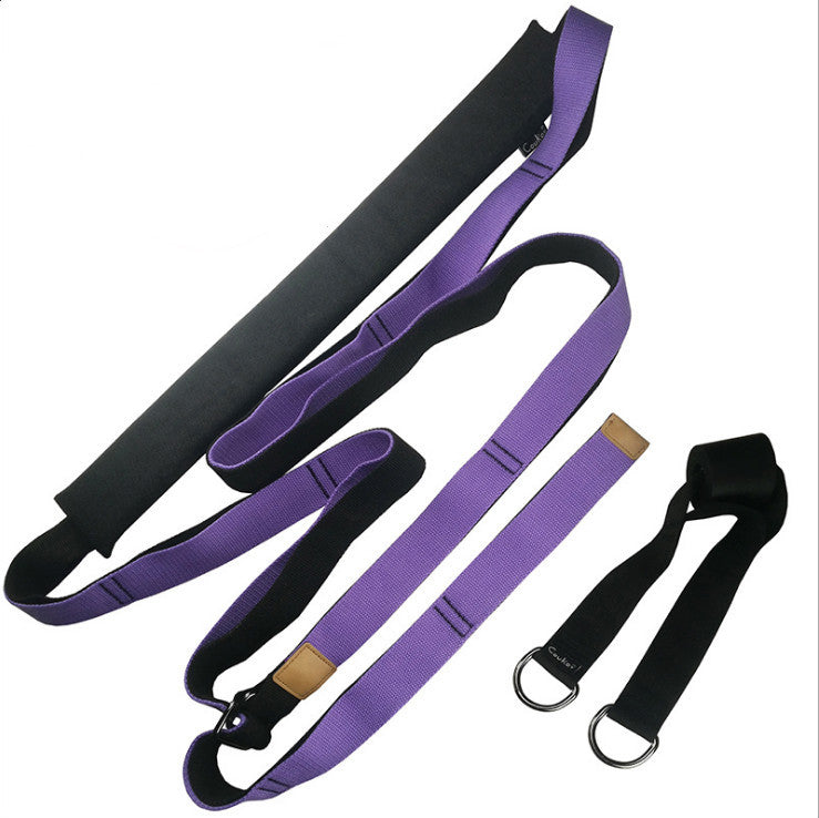 Yoga Stretching Strap Set with Hand Ring and Lumbar Pad