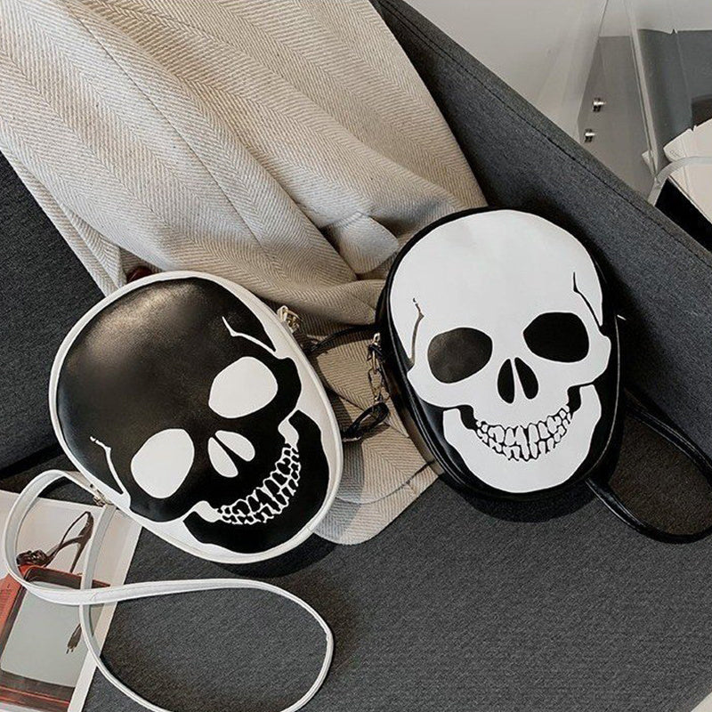 Whimsical Skull Messenger Bag for Kids and Couples - Waterproof and Anti-Theft Outdoor Shoulder Bag