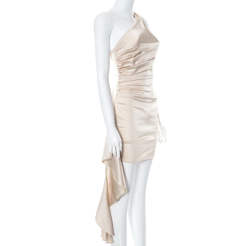 Stilvolles One-Shoulder-Minikleid mit rückenfreiem Detail – Party- und Hochzeitskleidung für Damen