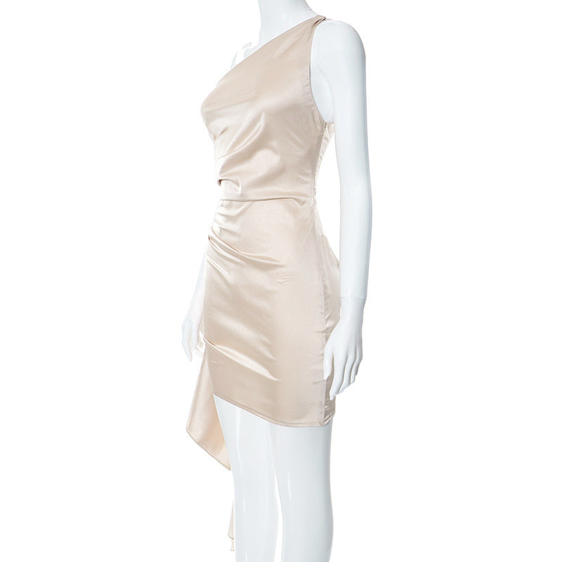 Stilvolles One-Shoulder-Minikleid mit rückenfreiem Detail – Party- und Hochzeitskleidung für Damen