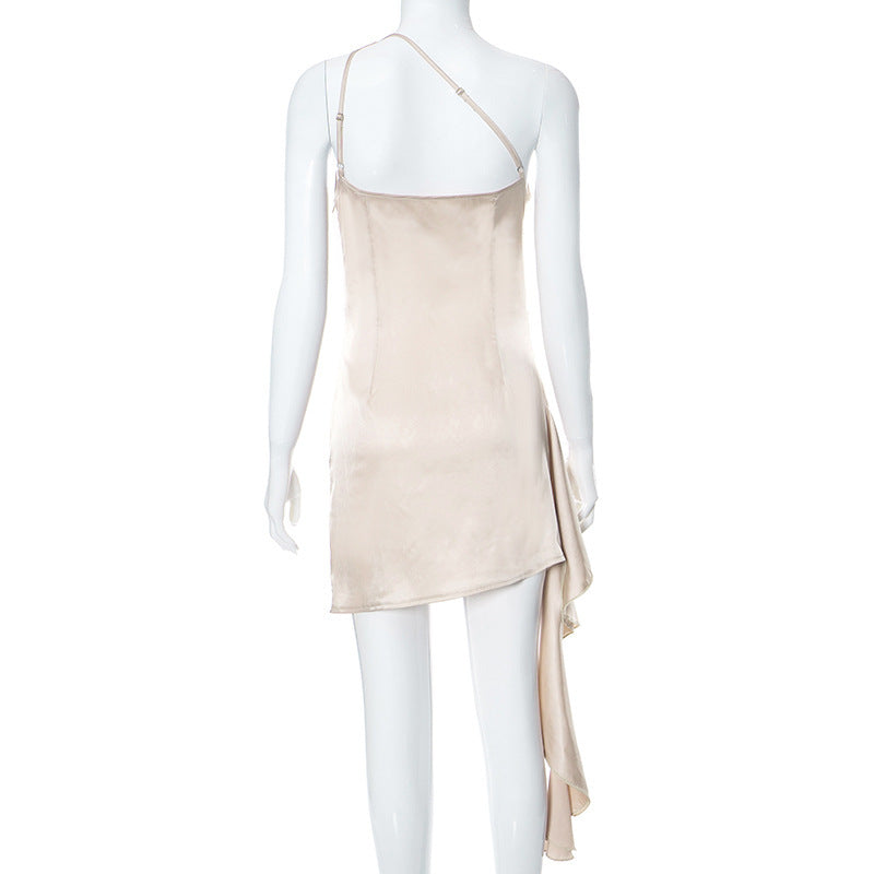 Stilvolles One-Shoulder-Minikleid mit rückenfreiem Detail – Party- und Hochzeitskleidung für Damen