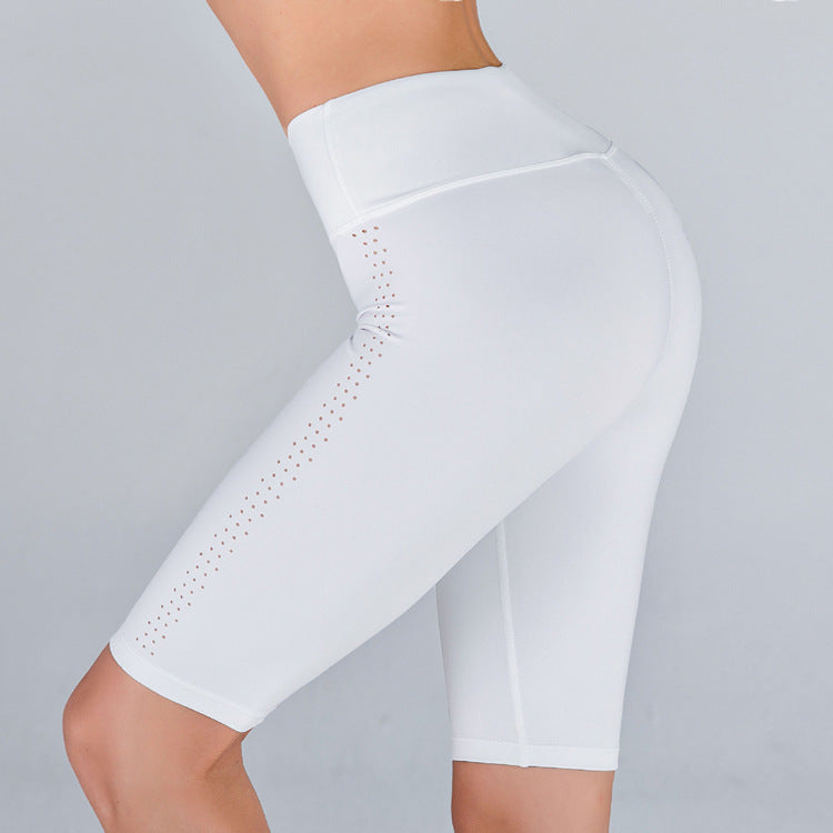 Pantaloncini da yoga aderenti in nylon traspirante