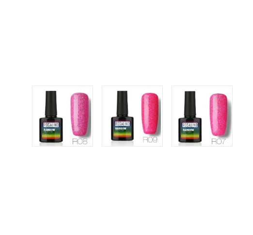 Rainbow UV-Gel-Nagellack-Set von Rosalind – ungiftiges, langanhaltendes Phototherapiesystem