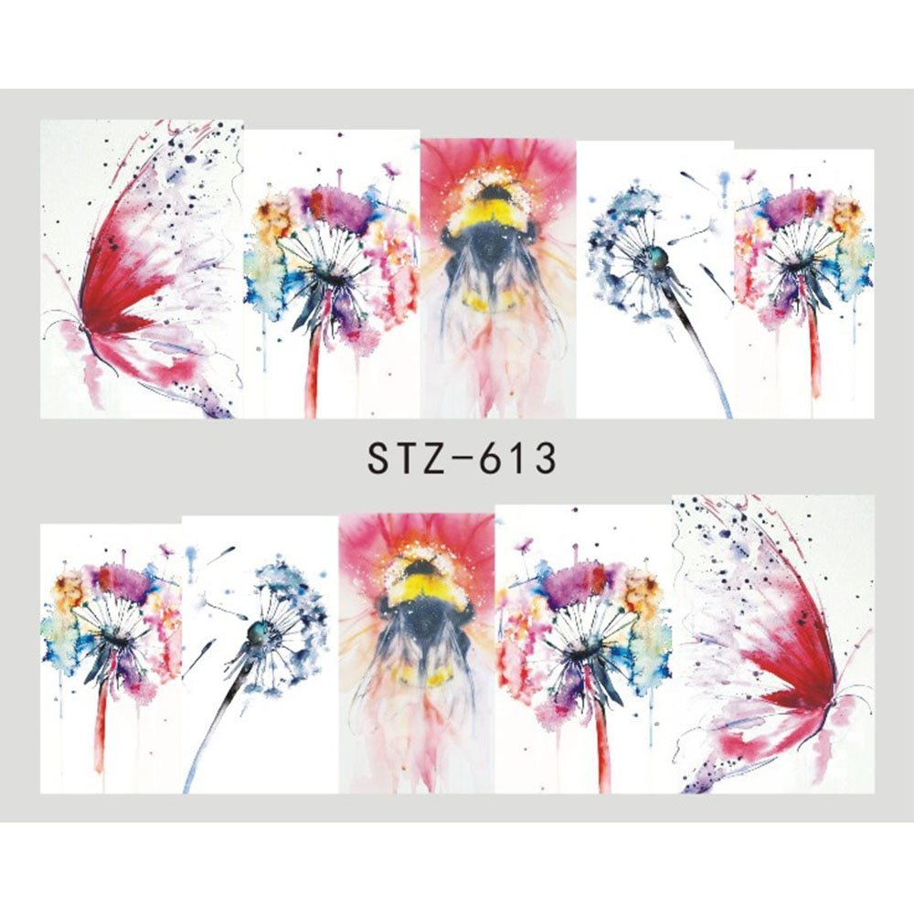 Butterfly and Floral Nail Art Water Transfer Decal Stickers - Creative Manicure Set