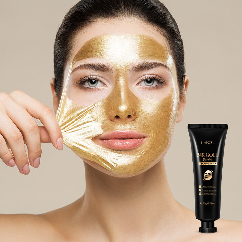 Hydrating Gold Foil Snail Peel-Off Mask with Eyebrow Shaving Knife