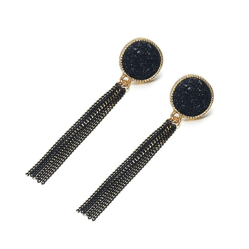 Chic Long Tassel Earrings, Geometric Women's Accessories, Korean-Inspired Versatile Jewelry