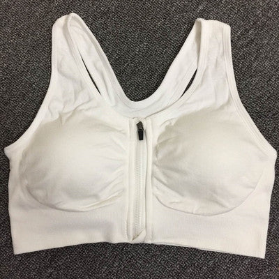 Front Zip Sports Bra with Underwire - Shockproof & Breathable Yoga Vest Women's Running Top