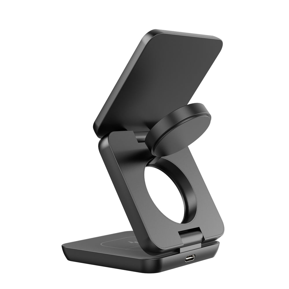 Foldable 3-in-1 Magnetic Wireless Charging Stand with Portable design