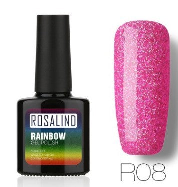 Rainbow UV-Gel-Nagellack-Set von Rosalind – ungiftiges, langanhaltendes Phototherapiesystem