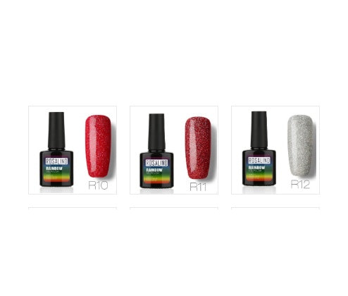 Rainbow UV-Gel-Nagellack-Set von Rosalind – ungiftiges, langanhaltendes Phototherapiesystem