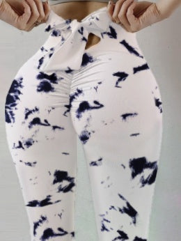 Leggings da tuta con fiocco per donna che sollevano i fianchi