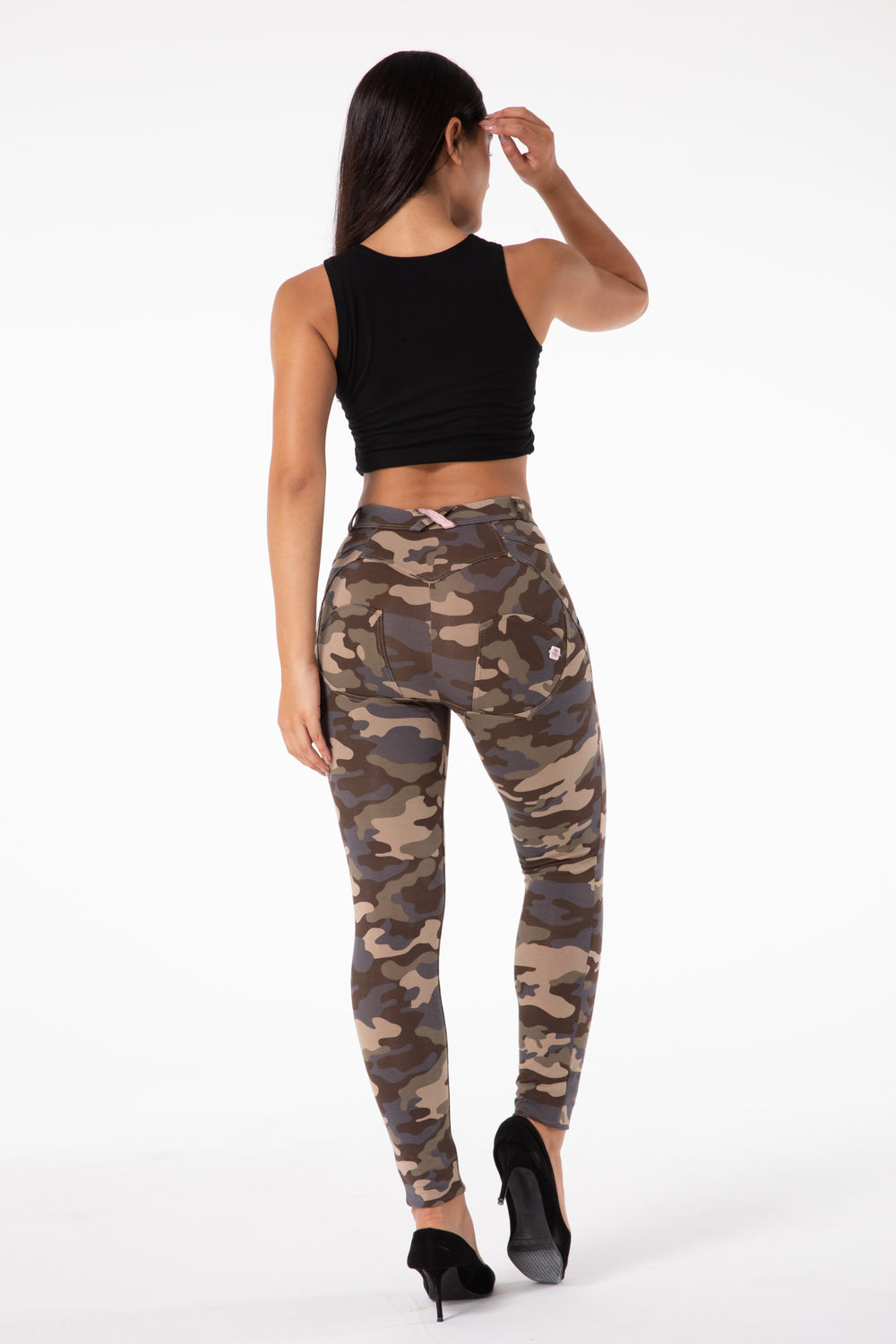 Shascullfites Camo Print Push-Up Yoga Leggings for Women