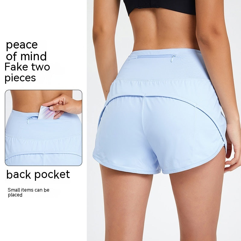 Schnelltrocknende Sportshorts mit hoher Taille für Damen