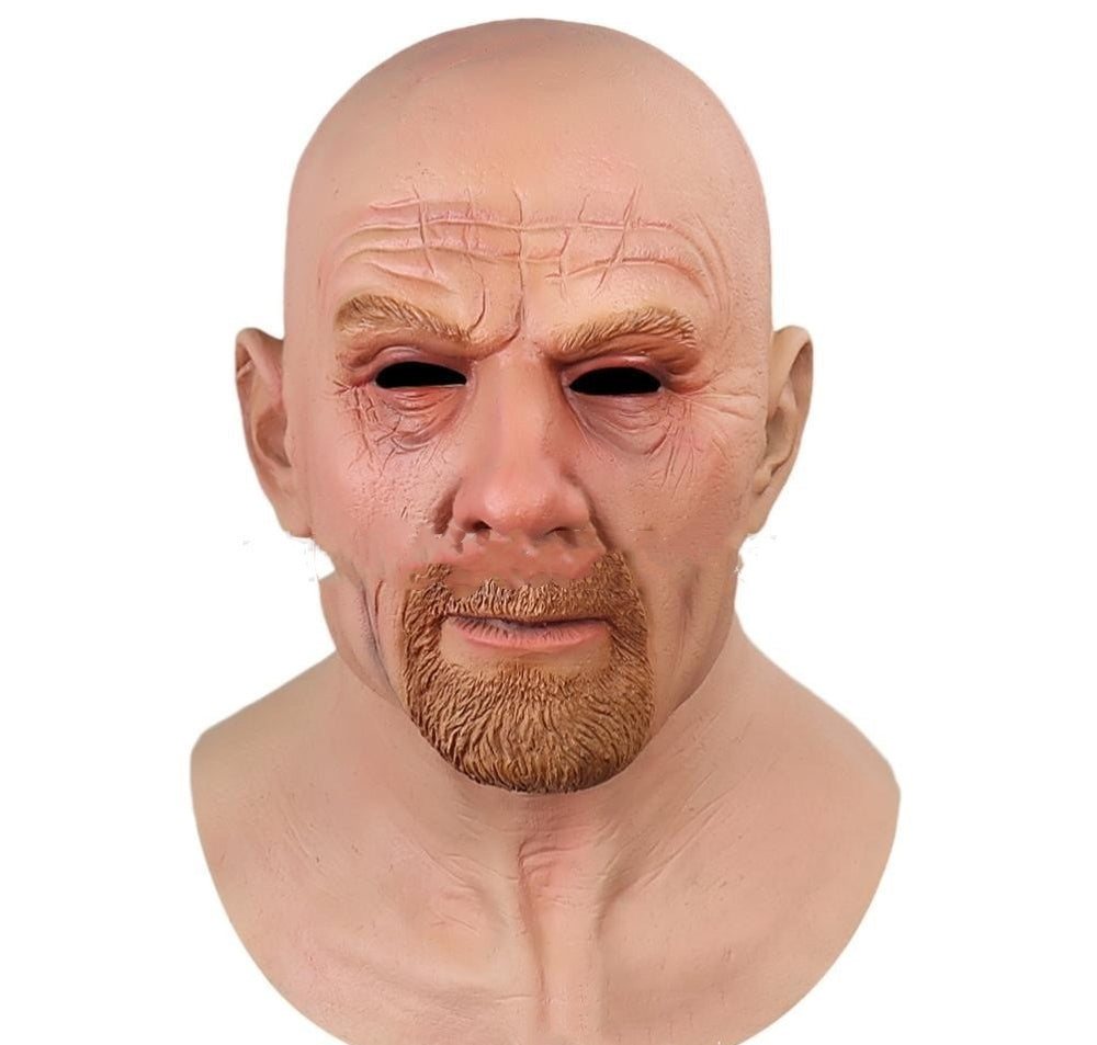 Bald Old Man Latex Mask for Halloween Cosplay and Funny Props