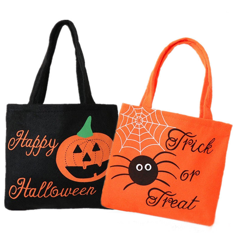 Borsa a tracolla con stampa di zucca ragno a tema Halloween per bambini e donne - Sacchetti regalo di caramelle e piccole borse