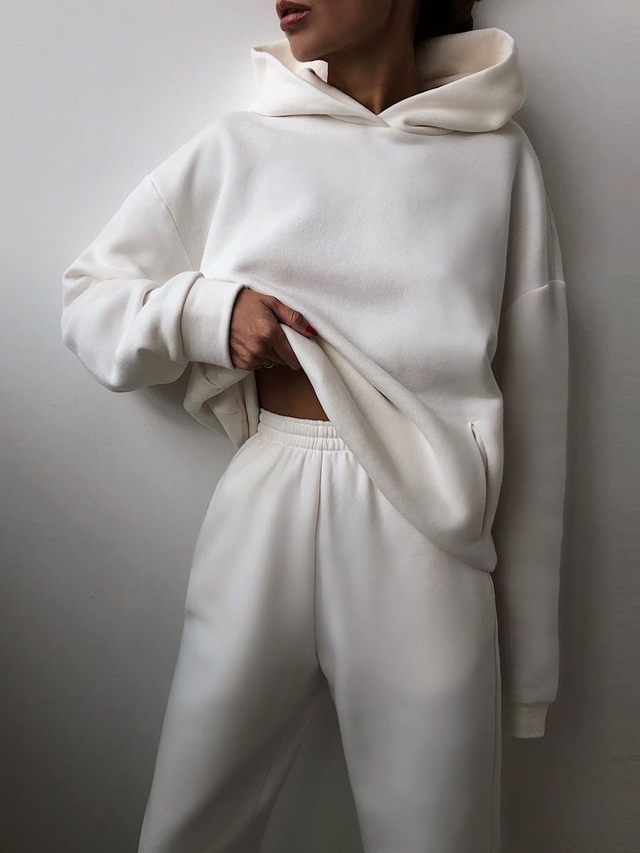 Stylish Women's Hooded Sweater and Tracksuit Set