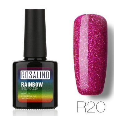 Rainbow UV-Gel-Nagellack-Set von Rosalind – ungiftiges, langanhaltendes Phototherapiesystem